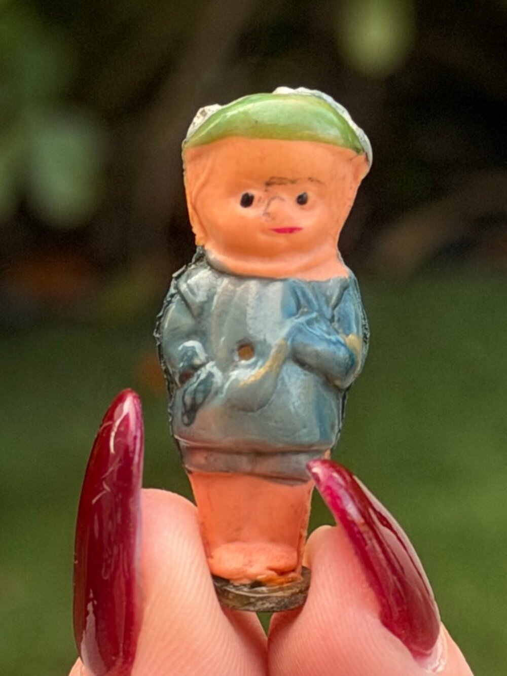 Vintage Celluloid School Boy Doll Charm Cracker Jack Gumball Prize Toy